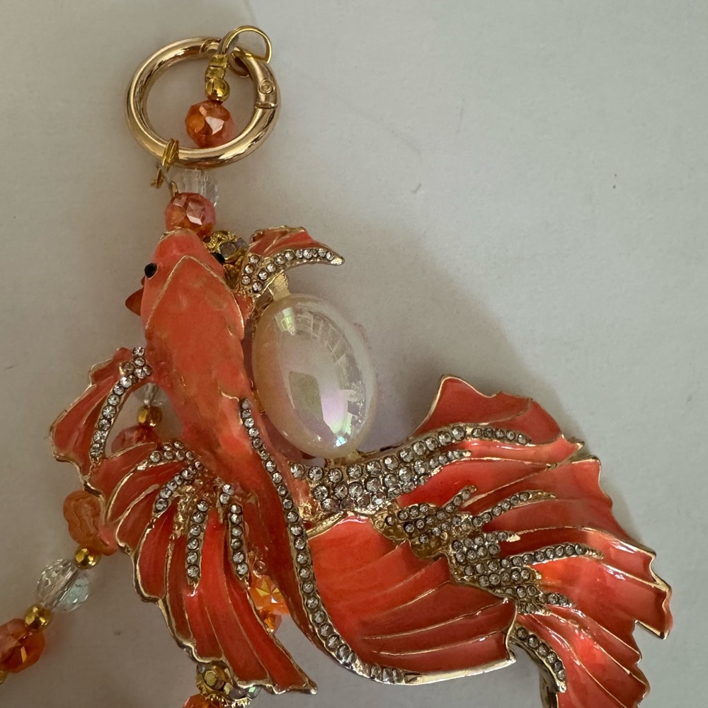 Luxury Gold and Orange Koi Fish Bag Chain - Picture 2 of 3